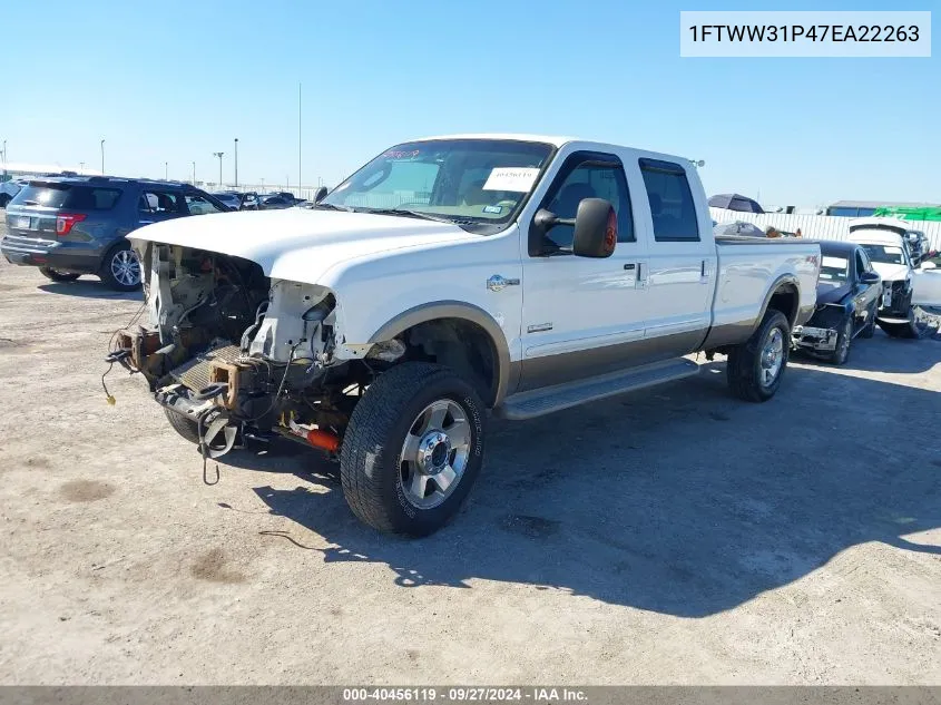 2007 Ford F-350 Lariat/Xl/Xlt VIN: 1FTWW31P47EA22263 Lot: 40456119