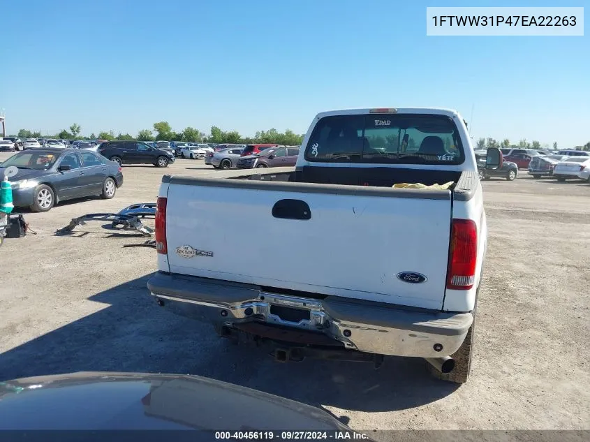 2007 Ford F-350 Lariat/Xl/Xlt VIN: 1FTWW31P47EA22263 Lot: 40456119