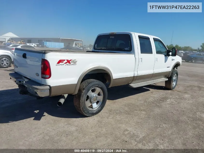 2007 Ford F-350 Lariat/Xl/Xlt VIN: 1FTWW31P47EA22263 Lot: 40456119