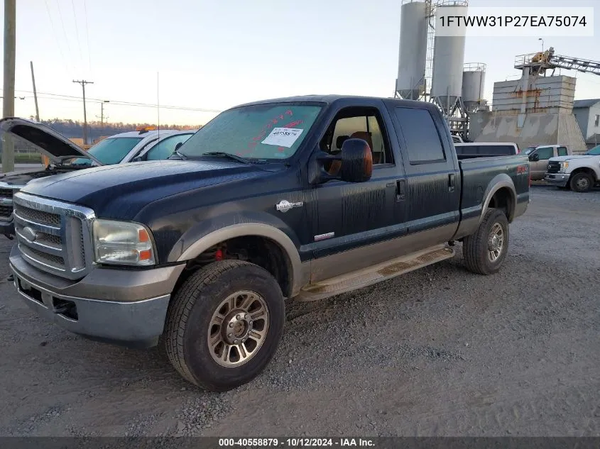 2007 Ford F350 Srw Super Duty VIN: 1FTWW31P27EA75074 Lot: 40558879