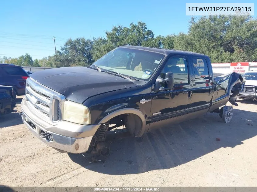 2007 Ford F-350 Lariat/Xl/Xlt VIN: 1FTWW31P27EA29115 Lot: 40814234