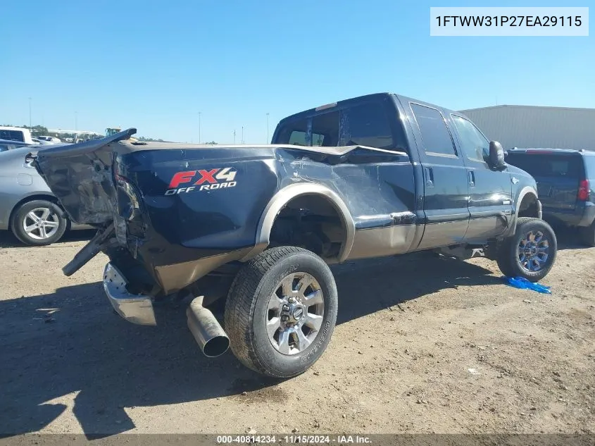 2007 Ford F-350 Lariat/Xl/Xlt VIN: 1FTWW31P27EA29115 Lot: 40814234