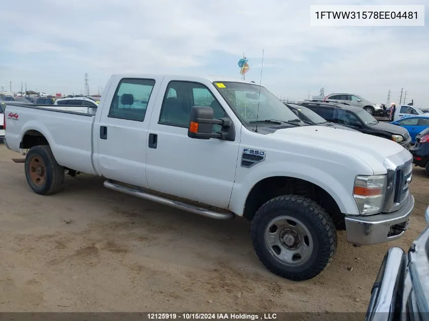 2008 Ford Super Duty F-350 Srw VIN: 1FTWW31578EE04481 Lot: 12125919