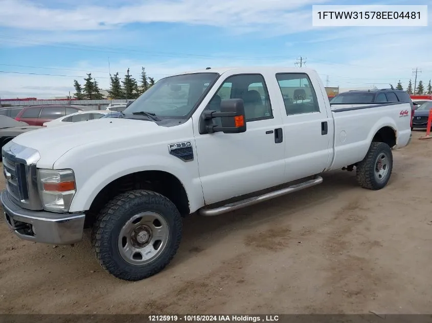 2008 Ford Super Duty F-350 Srw VIN: 1FTWW31578EE04481 Lot: 12125919