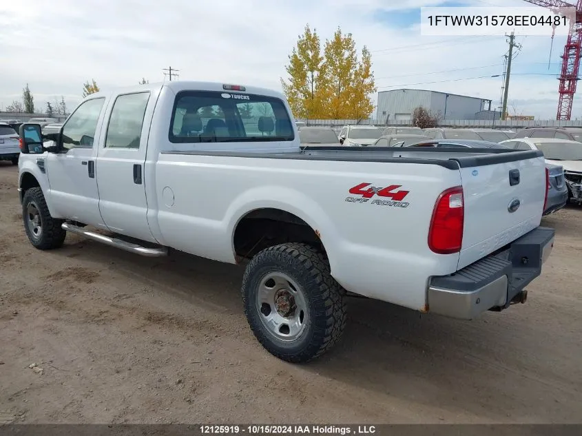 2008 Ford Super Duty F-350 Srw VIN: 1FTWW31578EE04481 Lot: 12125919