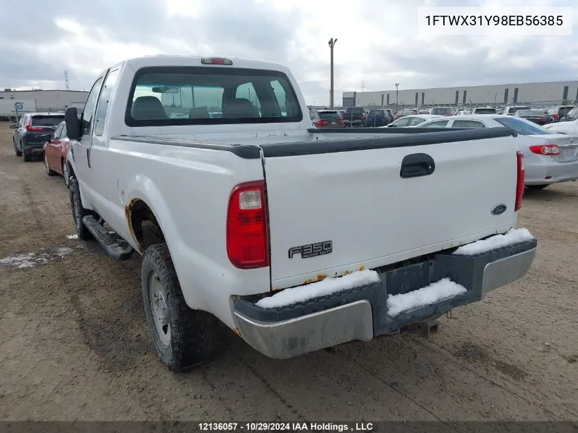 2008 Ford F350 Srw Super Duty VIN: 1FTWX31Y98EB56385 Lot: 12136057