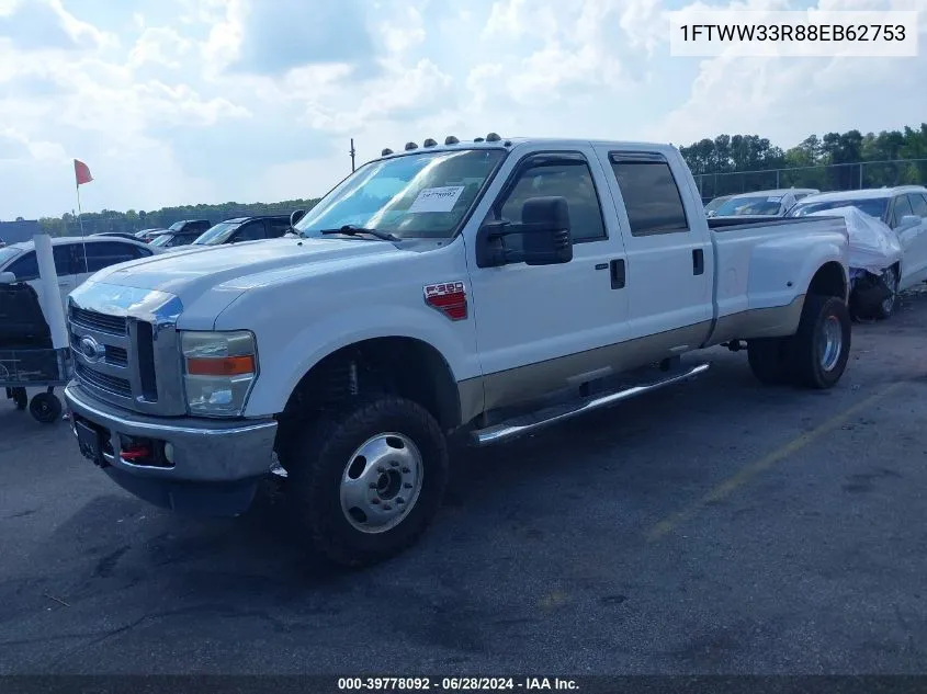 2008 Ford F-350 Fx4/King Ranch/Lariat/Xl/Xlt VIN: 1FTWW33R88EB62753 Lot: 39778092