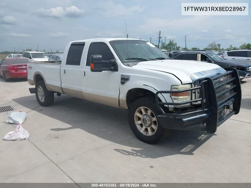 2008 Ford F-350 Fx4/Harley-Davidson/King Ranch/Lariat/Xl/Xlt VIN: 1FTWW31RX8ED28967 Lot: 40103382