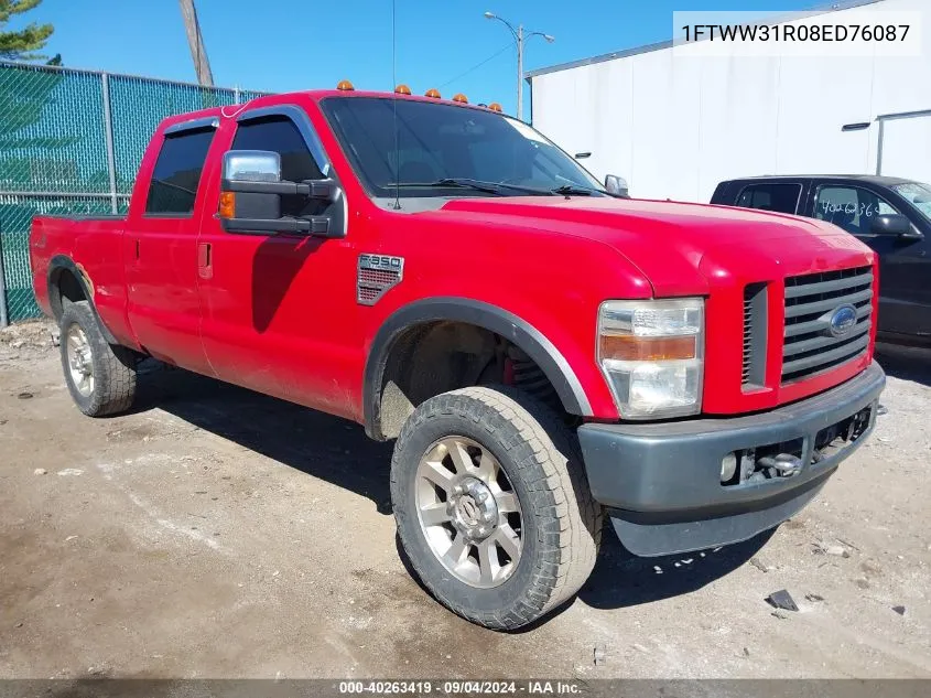 2008 Ford F-350 Fx4/Harley-Davidson/King Ranch/Lariat/Xl/Xlt VIN: 1FTWW31R08ED76087 Lot: 40263419