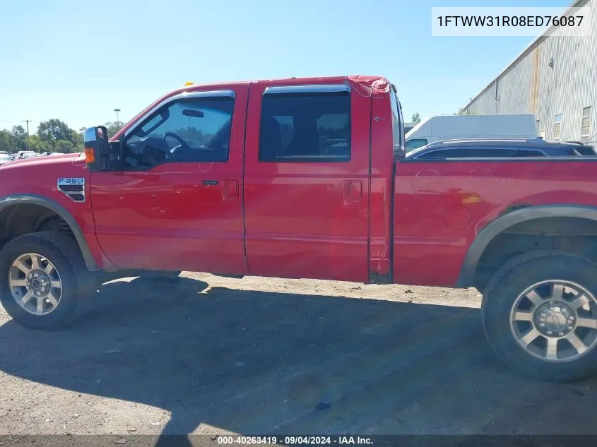 2008 Ford F-350 Fx4/Harley-Davidson/King Ranch/Lariat/Xl/Xlt VIN: 1FTWW31R08ED76087 Lot: 40263419