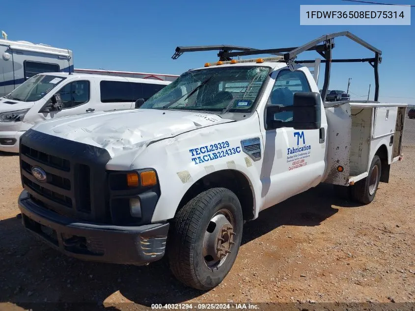 2008 Ford F-350 Chassis Xl/Xlt VIN: 1FDWF36508ED75314 Lot: 40321294