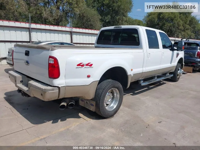 2008 Ford F-350 Fx4/King Ranch/Lariat/Xl/Xlt VIN: 1FTWW33R48EC33186 Lot: 40348738