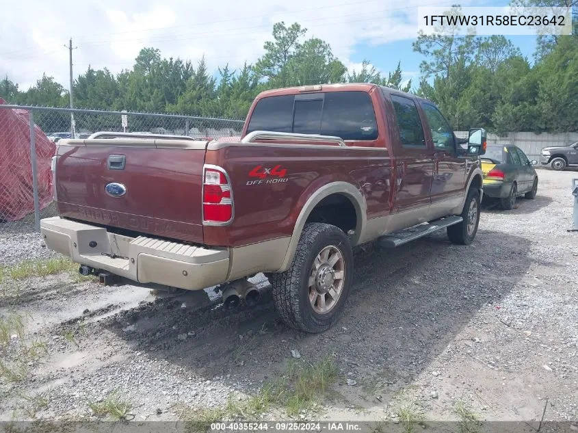 2008 Ford F-350 King Ranch VIN: 1FTWW31R58EC23642 Lot: 40355244