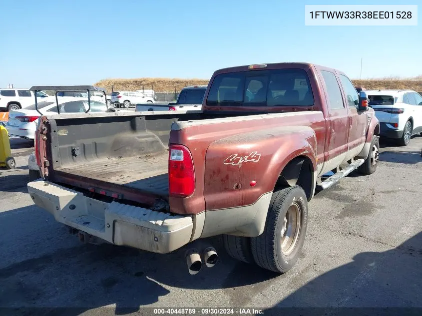 2008 Ford F-350 Fx4/King Ranch/Lariat/Xl/Xlt VIN: 1FTWW33R38EE01528 Lot: 40448789