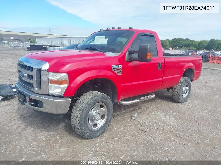 2008 Ford F-350 Xl/Xlt VIN: 1FTWF31R28EA74011 Lot: 40482435