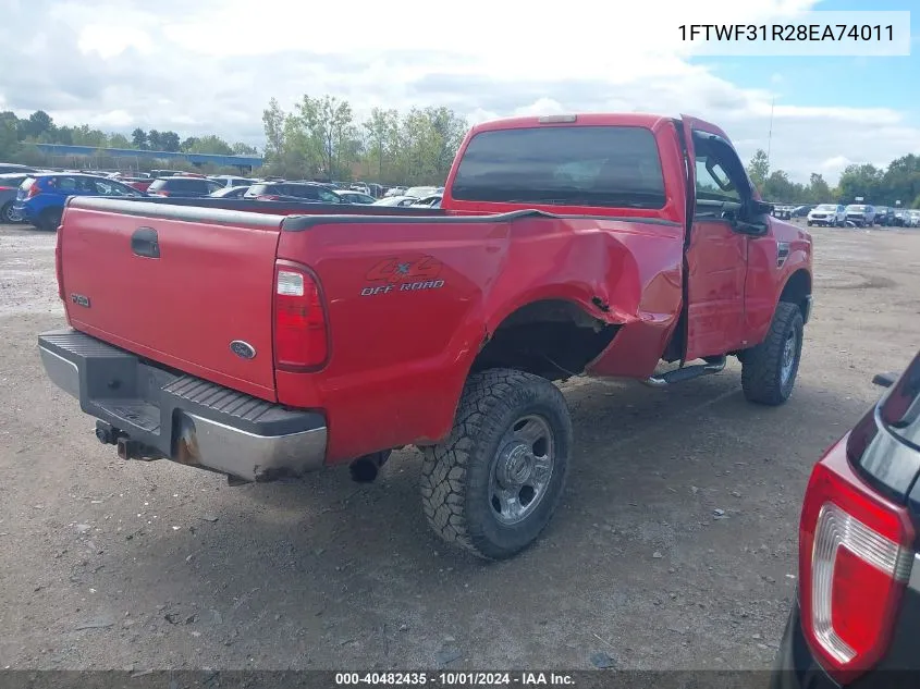 1FTWF31R28EA74011 2008 Ford F-350 Xl/Xlt