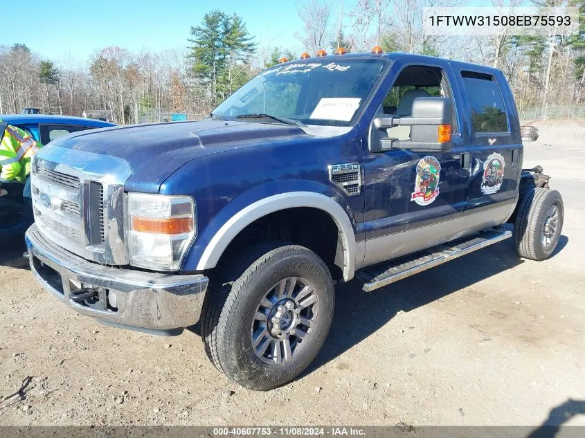 2008 Ford F-350 Fx4/King Ranch/Lariat/Xl/Xlt VIN: 1FTWW31508EB75593 Lot: 40607753