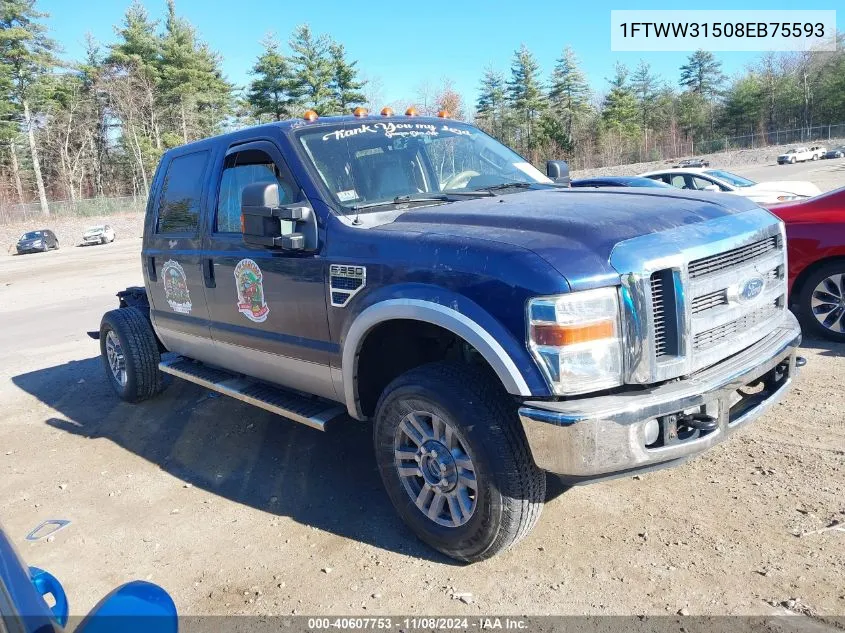 2008 Ford F-350 Fx4/King Ranch/Lariat/Xl/Xlt VIN: 1FTWW31508EB75593 Lot: 40607753