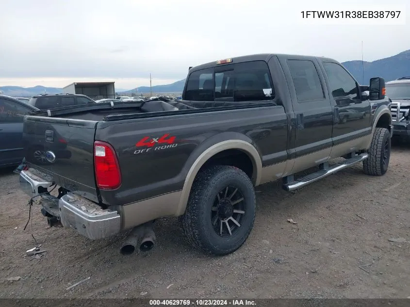 2008 Ford F-350 Fx4/Harley-Davidson/King Ranch/Lariat/Xl/Xlt VIN: 1FTWW31R38EB38797 Lot: 40629769