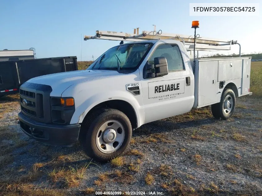 2008 Ford F-350 Xl/Xlt VIN: 1FDWF30578EC54725 Lot: 40650999