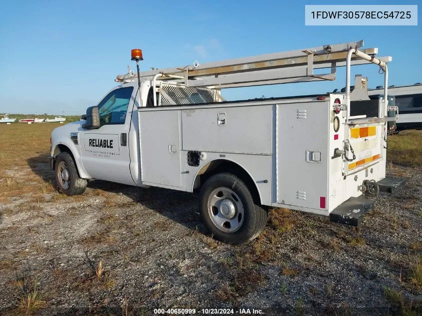 2008 Ford F-350 Xl/Xlt VIN: 1FDWF30578EC54725 Lot: 40650999