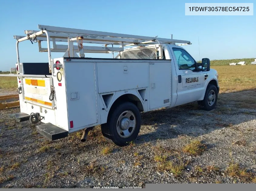 2008 Ford F-350 Xl/Xlt VIN: 1FDWF30578EC54725 Lot: 40650999