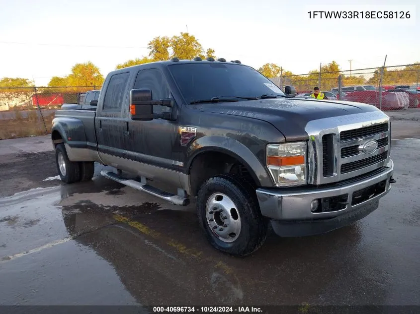 2008 Ford F350 Fx4/King Ranch/Lariat/Xl/Xlt VIN: 1FTWW33R18EC58126 Lot: 40696734