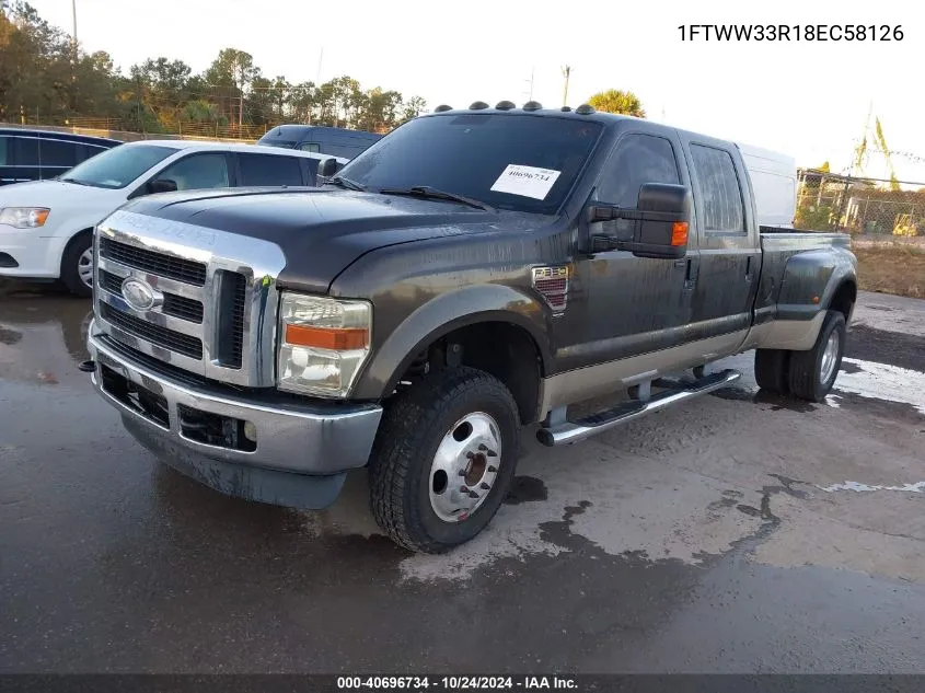 2008 Ford F350 Fx4/King Ranch/Lariat/Xl/Xlt VIN: 1FTWW33R18EC58126 Lot: 40696734