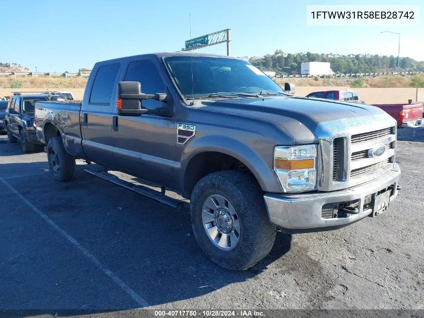 2008 Ford F350 Srw Super Duty VIN: 1FTWW31R58EB28742 Lot: 40717750