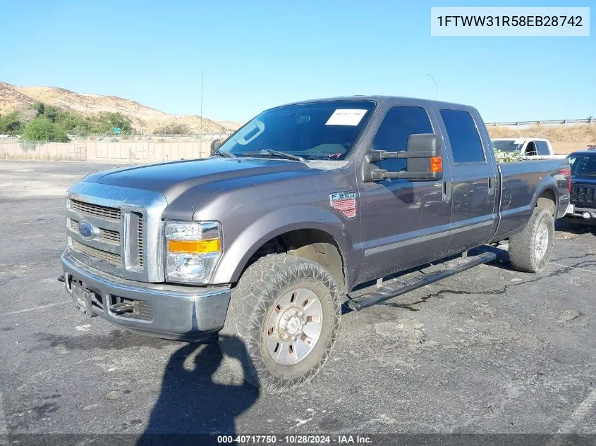 2008 Ford F350 Srw Super Duty VIN: 1FTWW31R58EB28742 Lot: 40717750