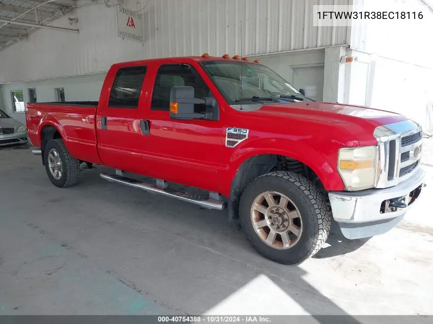 2008 Ford F-350 Fx4/Harley-Davidson/King Ranch/Lariat/Xl/Xlt VIN: 1FTWW31R38EC18116 Lot: 40754388