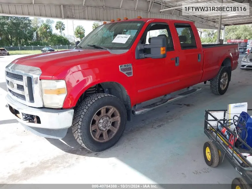 2008 Ford F-350 Fx4/Harley-Davidson/King Ranch/Lariat/Xl/Xlt VIN: 1FTWW31R38EC18116 Lot: 40754388