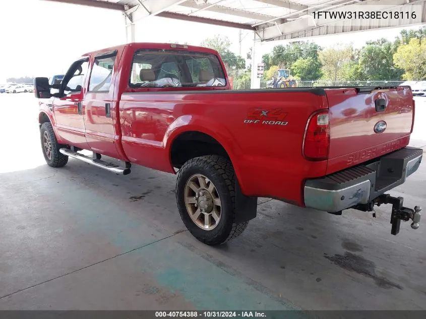 2008 Ford F-350 Fx4/Harley-Davidson/King Ranch/Lariat/Xl/Xlt VIN: 1FTWW31R38EC18116 Lot: 40754388