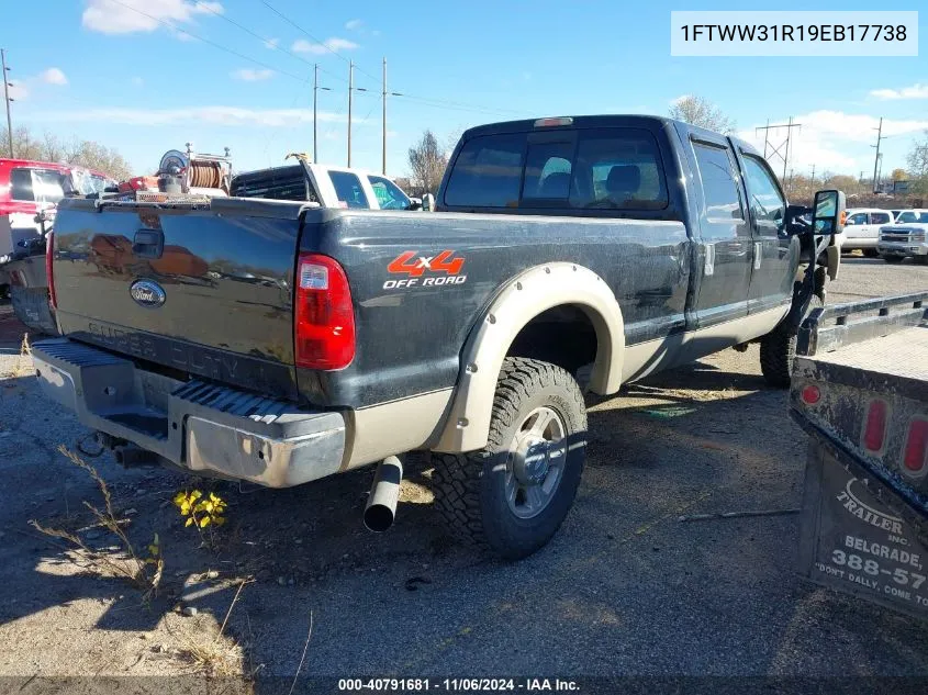 2009 Ford F-350 Fx4/Harley-Davidson/King Ranch/Lariat/Xl/Xlt VIN: 1FTWW31R19EB17738 Lot: 40791681