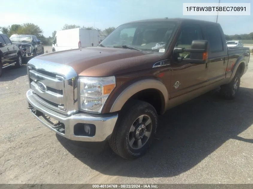 2011 Ford F-350 Lariat VIN: 1FT8W3BT5BEC70891 Lot: 40134769