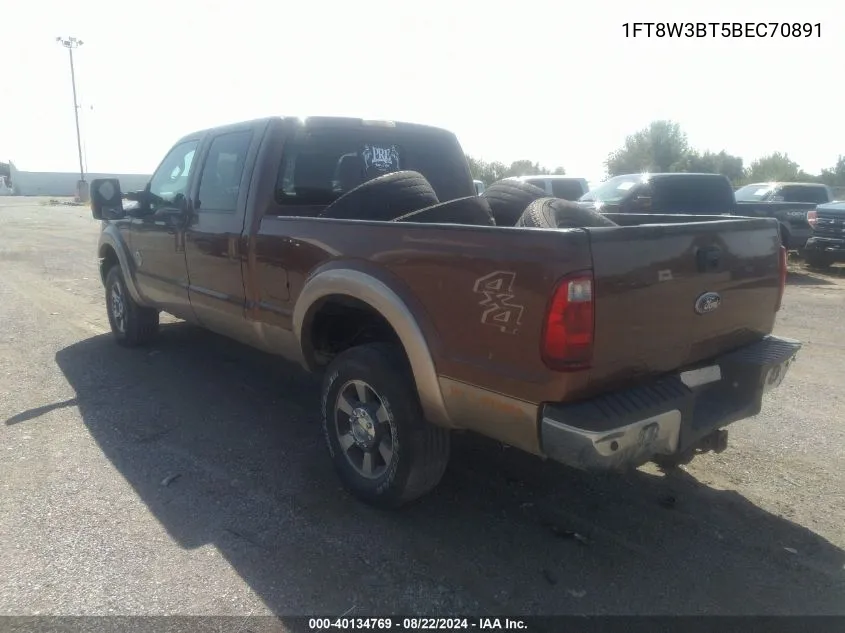 2011 Ford F-350 Lariat VIN: 1FT8W3BT5BEC70891 Lot: 40134769