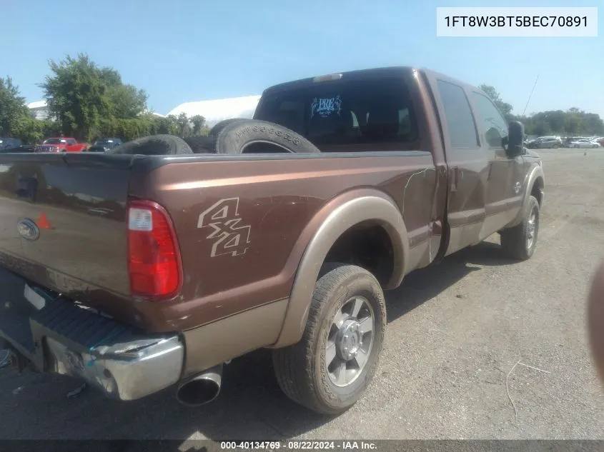 2011 Ford F-350 Lariat VIN: 1FT8W3BT5BEC70891 Lot: 40134769