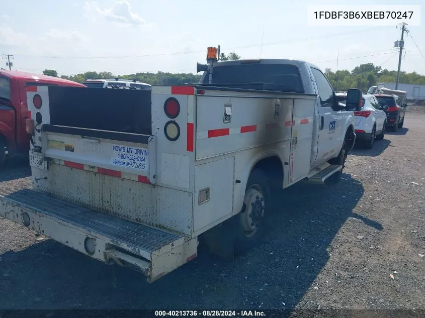 2011 Ford F-350 Xl VIN: 1FDBF3B6XBEB70247 Lot: 40213736