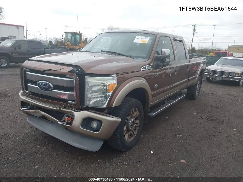 1FT8W3BT6BEA61644 2011 Ford F-350 Lariat