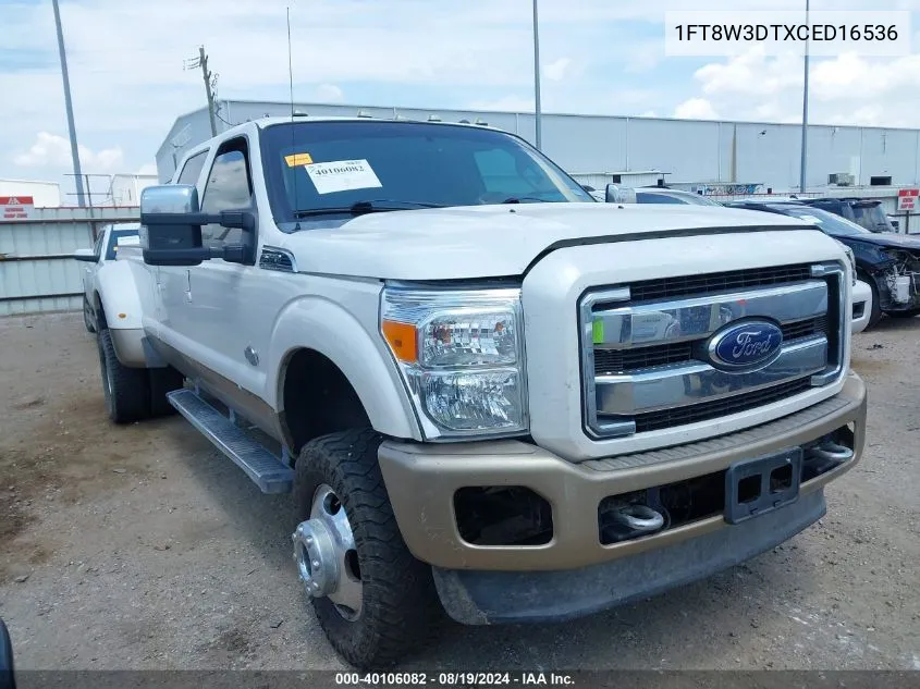 2012 Ford F-350 Lariat VIN: 1FT8W3DTXCED16536 Lot: 40106082