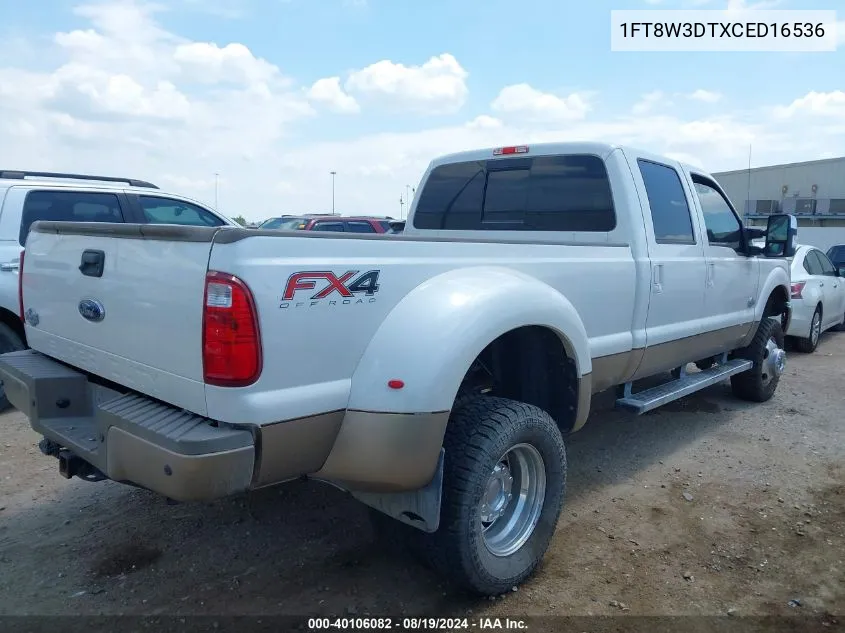 1FT8W3DTXCED16536 2012 Ford F-350 Lariat