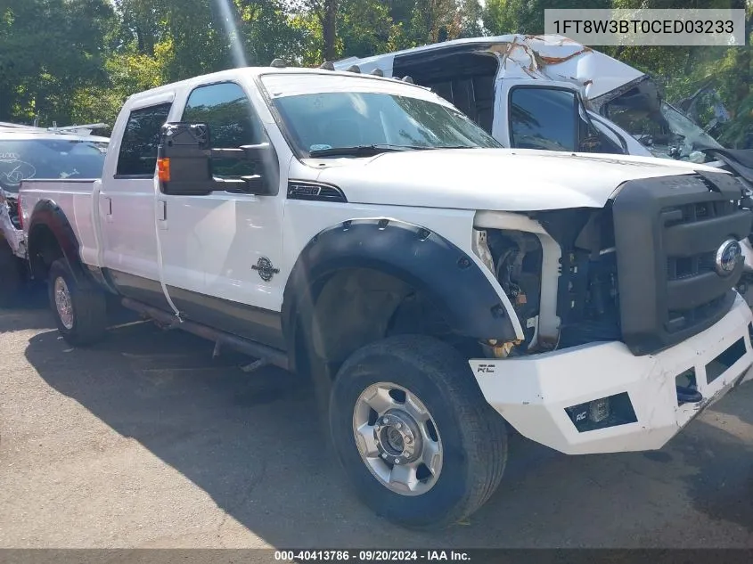 2012 Ford F-350 Lariat VIN: 1FT8W3BT0CED03233 Lot: 40413786