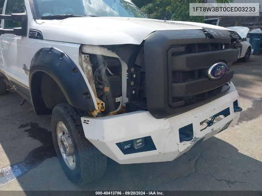 2012 Ford F-350 Lariat VIN: 1FT8W3BT0CED03233 Lot: 40413786