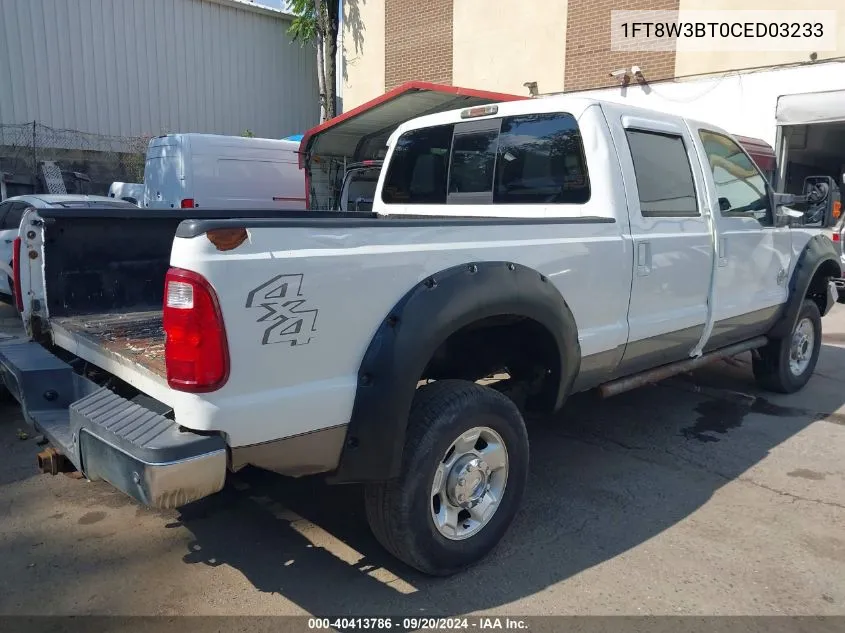 2012 Ford F-350 Lariat VIN: 1FT8W3BT0CED03233 Lot: 40413786