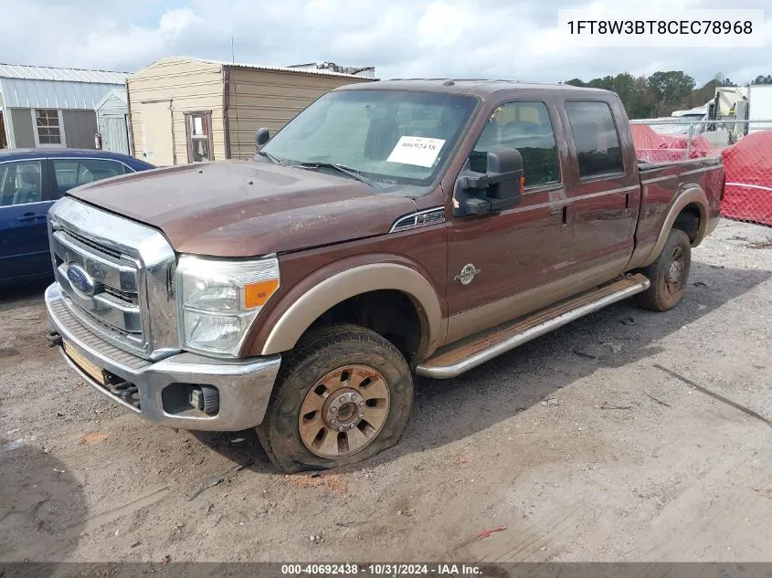 2012 Ford F-350 Lariat VIN: 1FT8W3BT8CEC78968 Lot: 40692438