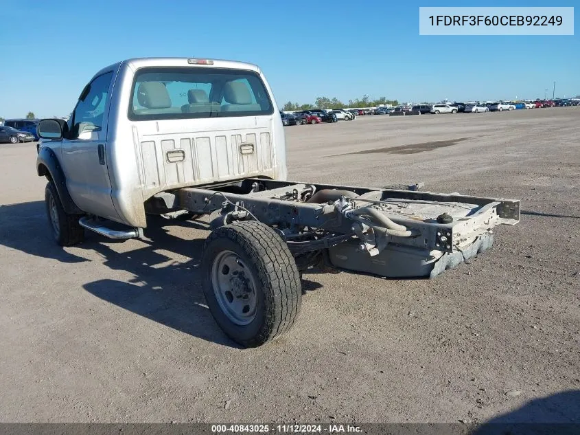 2012 Ford F-350 Chassis Xl VIN: 1FDRF3F60CEB92249 Lot: 40843025