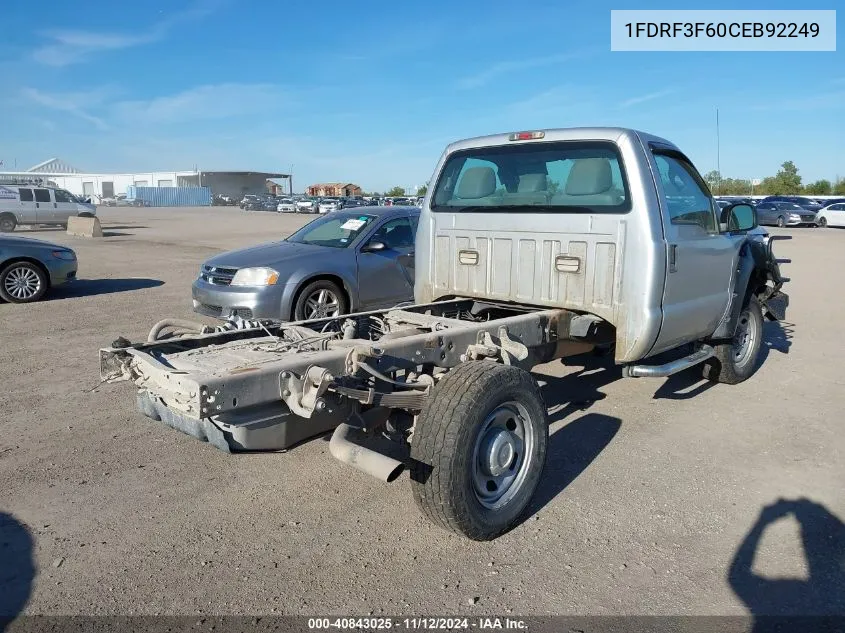 2012 Ford F-350 Chassis Xl VIN: 1FDRF3F60CEB92249 Lot: 40843025