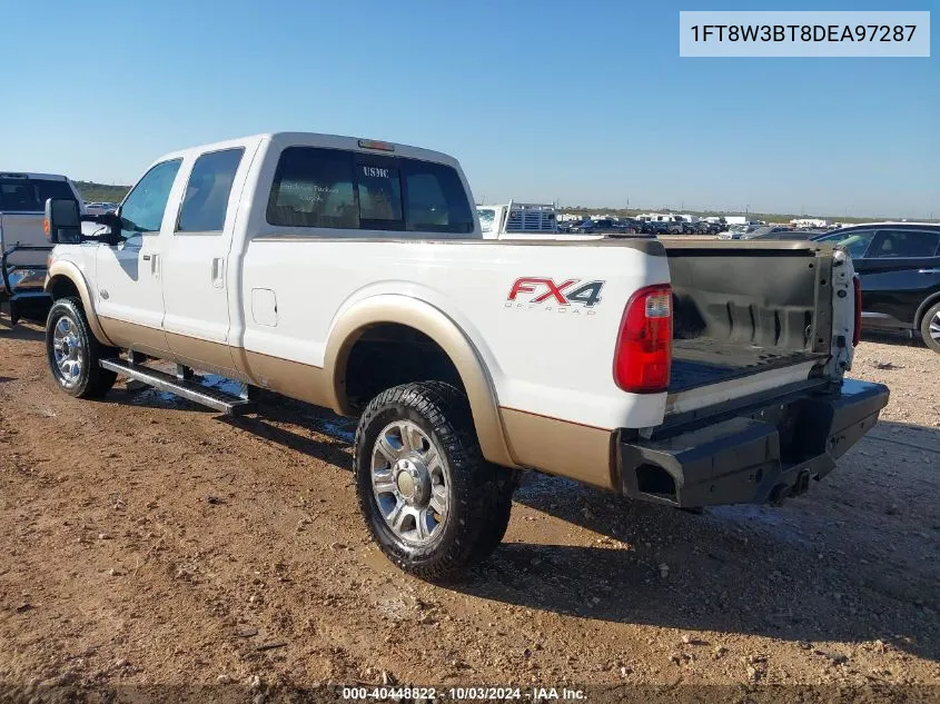 2013 Ford F-350 Lariat VIN: 1FT8W3BT8DEA97287 Lot: 40448822