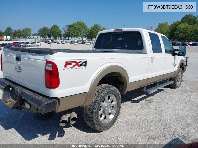 2014 Ford F-350 Lariat VIN: 1FT8W3BT9EEA31560 Lot: 40672657