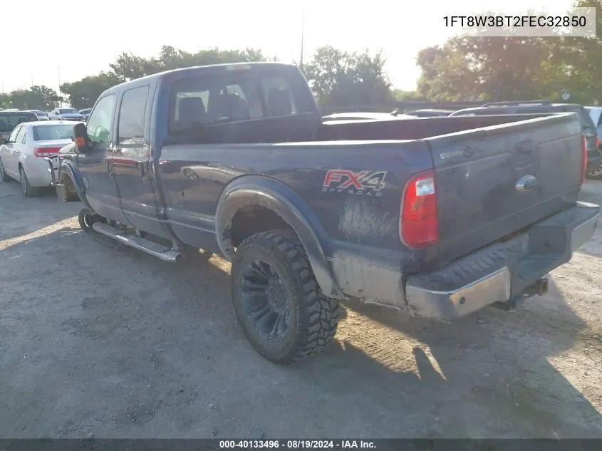 1FT8W3BT2FEC32850 2015 Ford F-350 Lariat